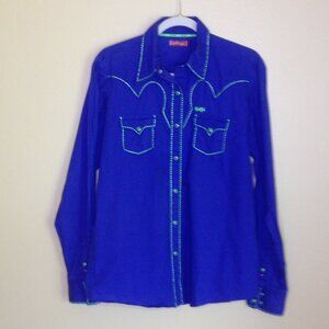 Cruel Girl Pearl Snap Long Sleeve Shirt Top XL